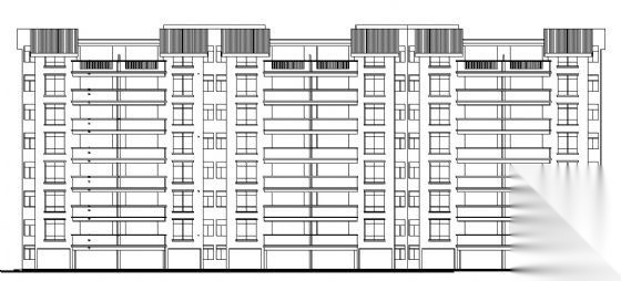 某八层住宅楼建筑方案图cad施工图下载【ID:149847108】