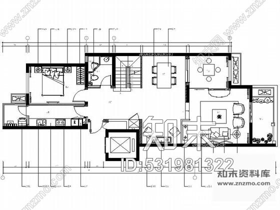 施工图西安别致中式风格三层别墅样板间室内装修图含实景cad施工图下载【ID:531981322】