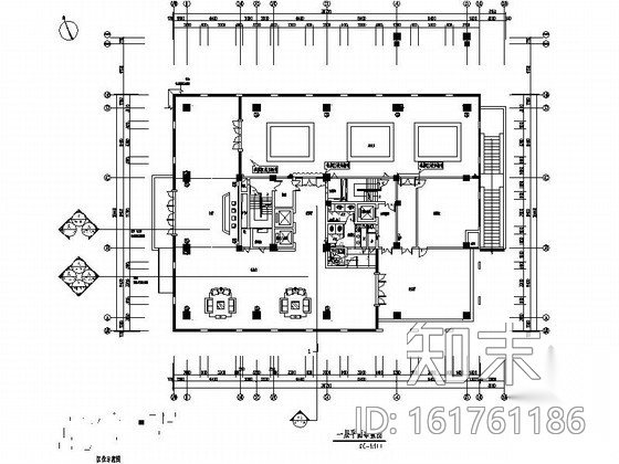 [淮安]教育科技一体化基地现代办公楼装修施工图（含水电...cad施工图下载【ID:161761186】