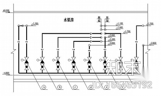 某工程泵房及屋顶消防水箱图纸cad施工图下载【ID:166465192】