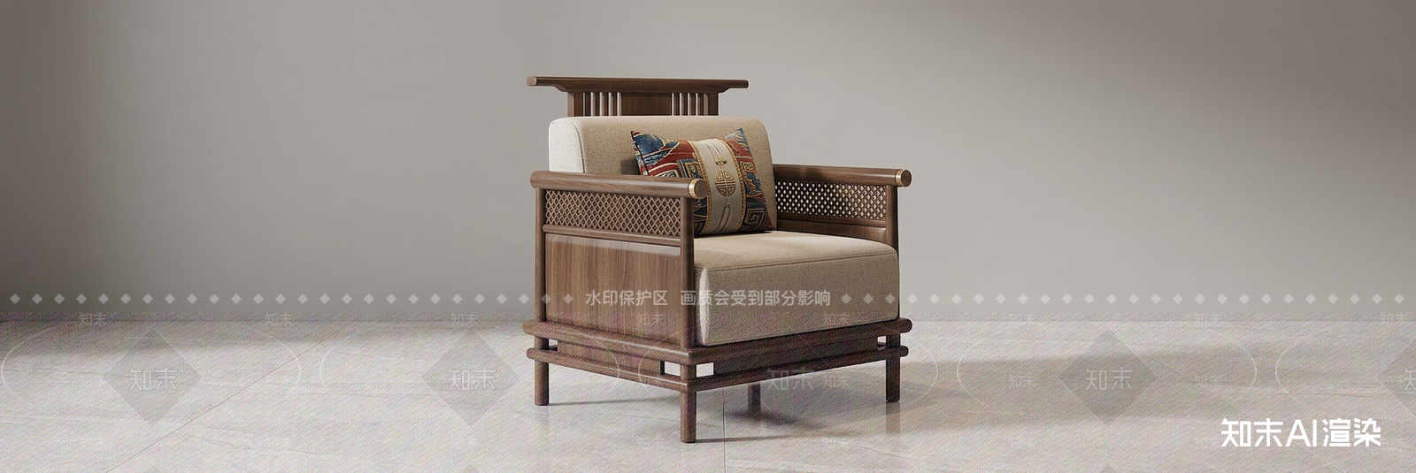 实木单人沙发单人沙发3D模型下载【ID:1227261117】