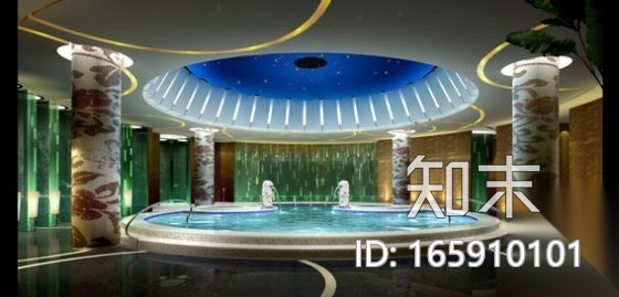 某大型浴场装修图(含效果)cad施工图下载【ID:165910101】