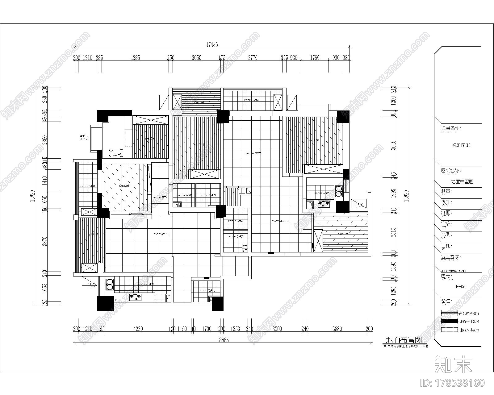 146平现代简约风格五居室样板间CAD装修施工图（含全套软装方案）施工图下载【ID:178538160】