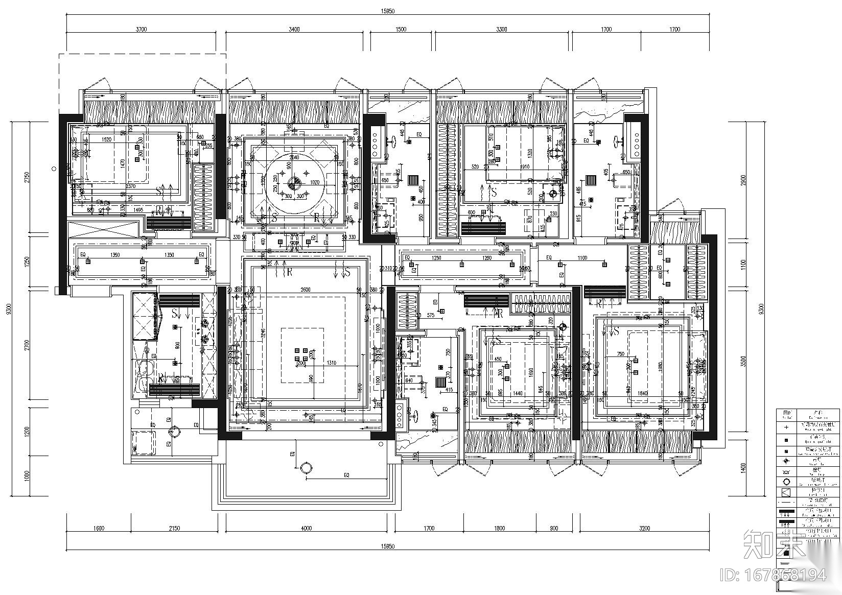 [深圳]​京基长源项目4栋2层A户型施工图cad施工图下载【ID:167868194】