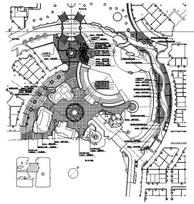 [广东]北美风格大型主题购物公园景观设计全套施工图（...cad施工图下载【ID:160718129】