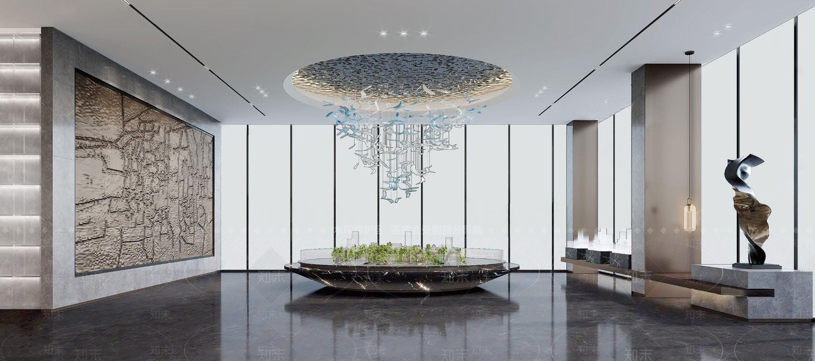现代酒店餐厅3D模型下载【ID:1221482916】