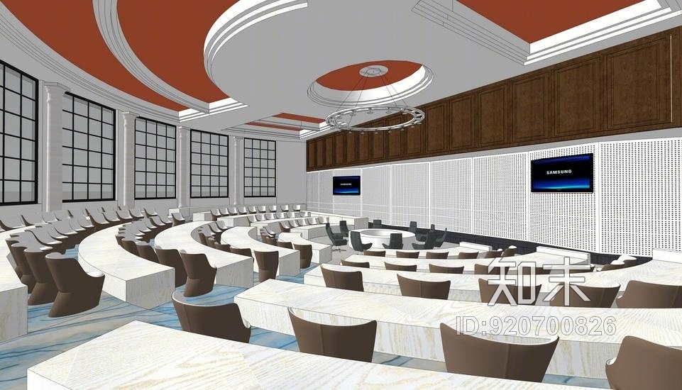 报告厅室内设计SU模型下载【ID:920700826】