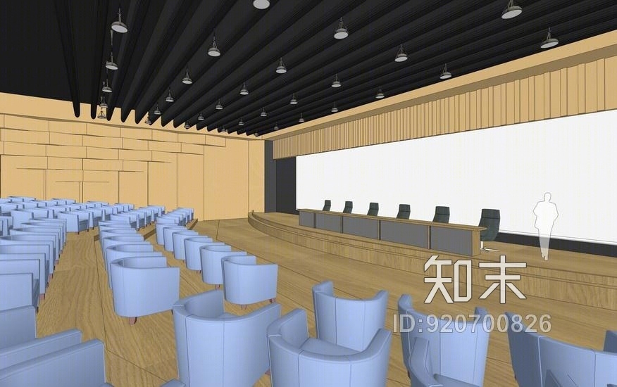 报告厅室内设计SU模型下载【ID:920700826】