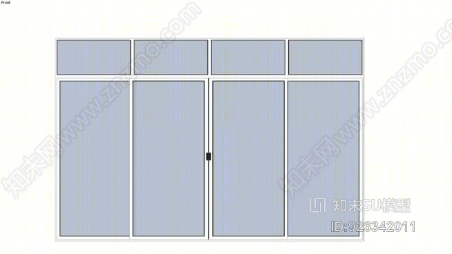 玻璃门用金属型材SU模型下载【ID:926342011】