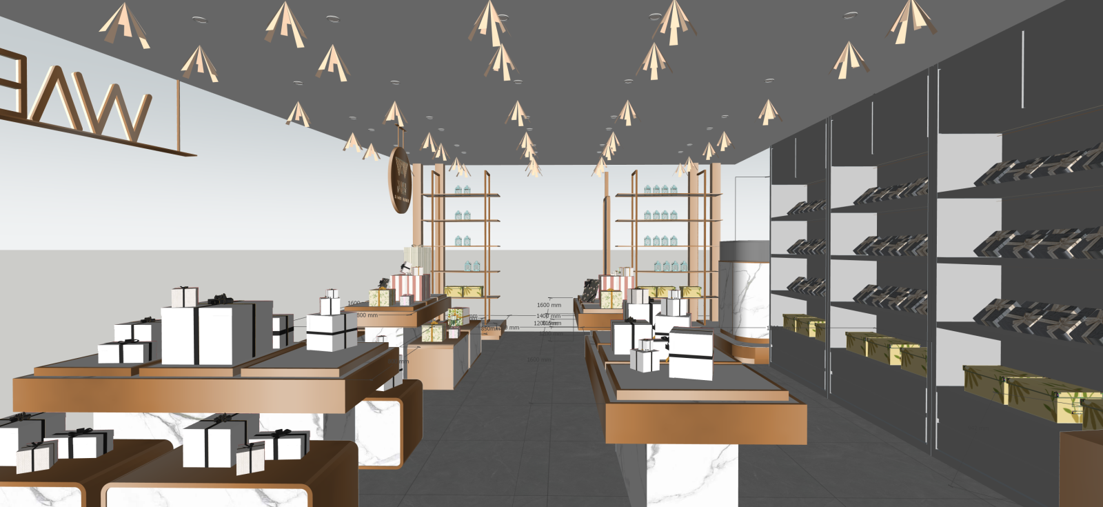 现代茶叶店SU模型下载【ID:1222223784】