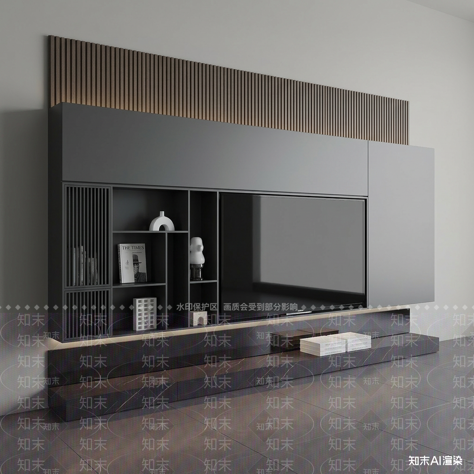 现代家居客厅3D模型渲染效果图