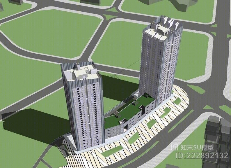 现代公寓SU模型下载【ID:222892132】