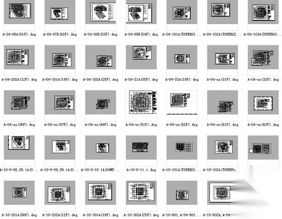 [湖北]88层大型中央商业中心建筑各层平面施工图cad施工图下载【ID:167028127】