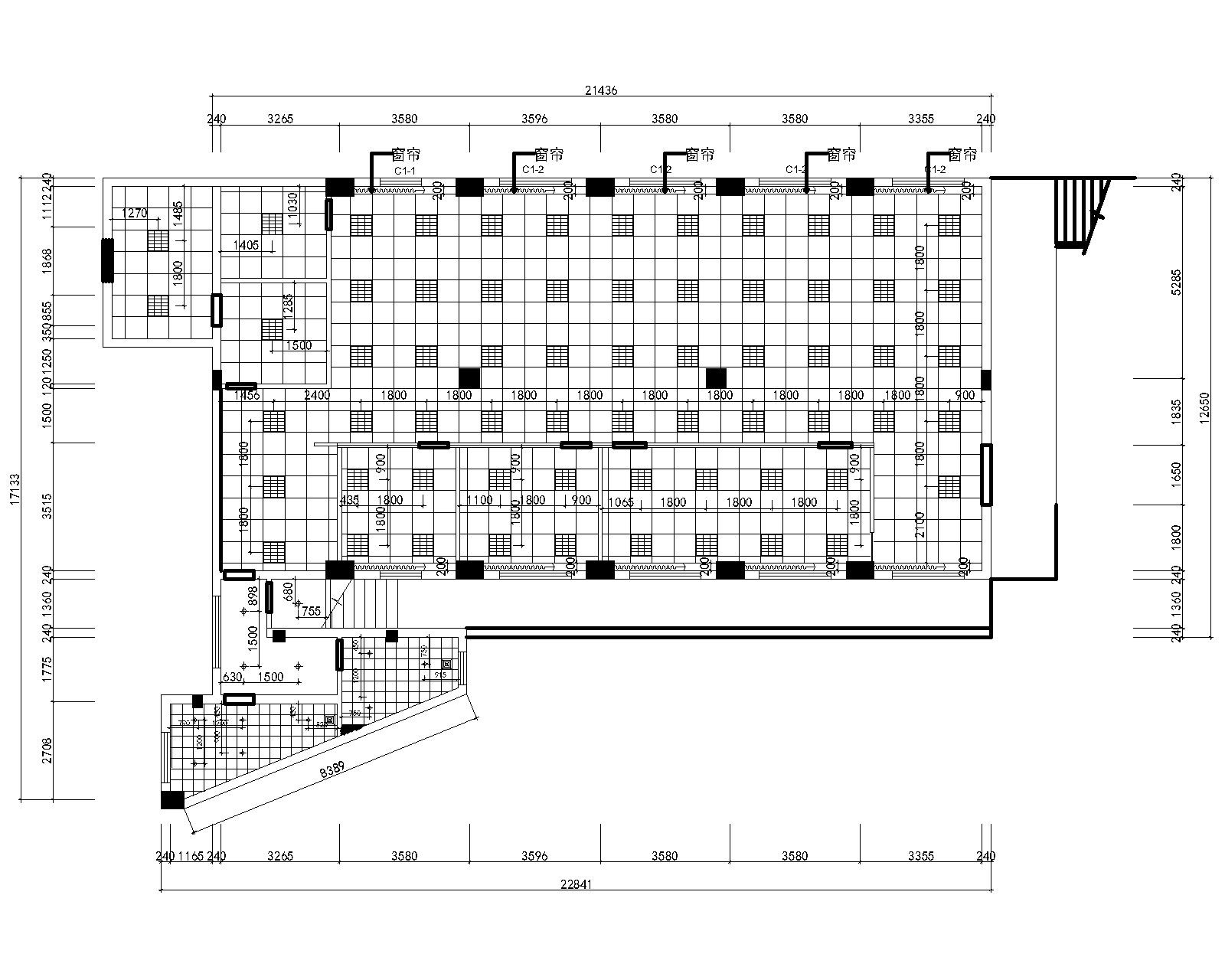 烟厂行政楼办公处装修设计施工图cad施工图下载【ID:160409172】