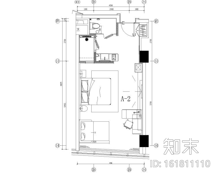 [广东]香港加设计-清远市希尔顿欢朋酒店装修图纸+软装...cad施工图下载【ID:161811110】