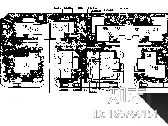 某别墅花园绿化设计施工图下载【ID:166786151】