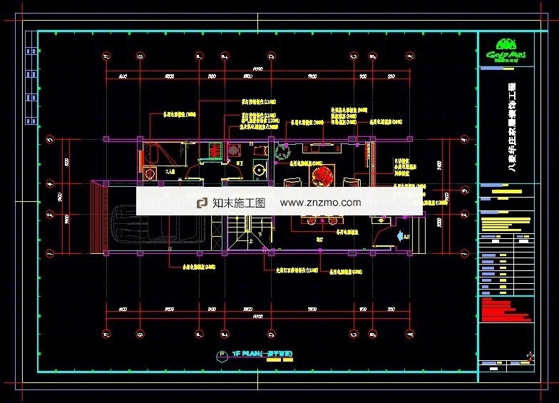 苏州金螳螂--江苏盐城四层别墅cad施工图下载【ID:36928165】