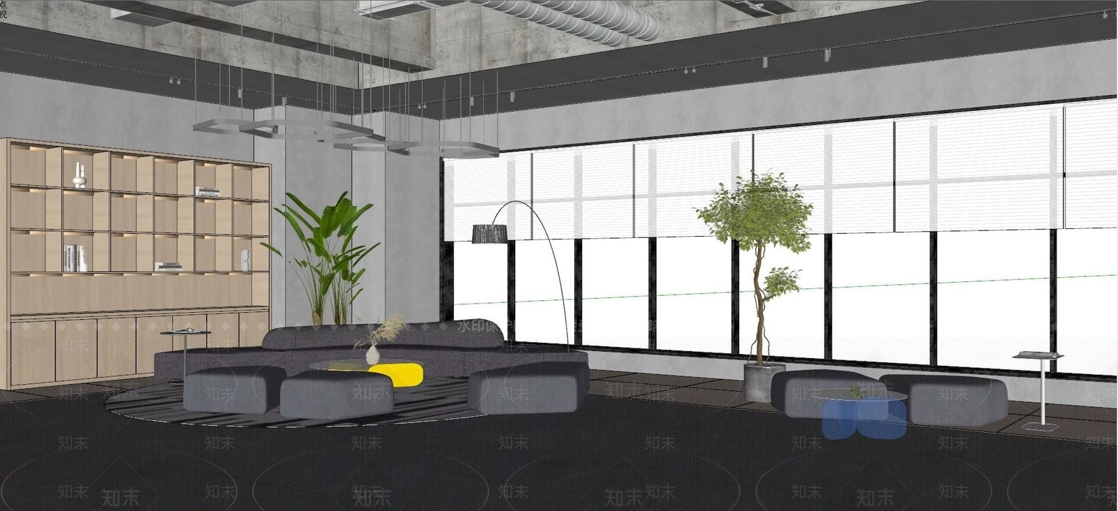 现代办公休息区SU模型下载【ID:1111440839】