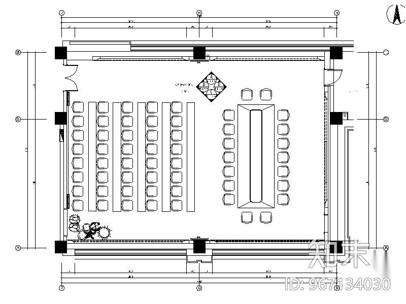 某会议室装修施工图cad施工图下载【ID:967134030】