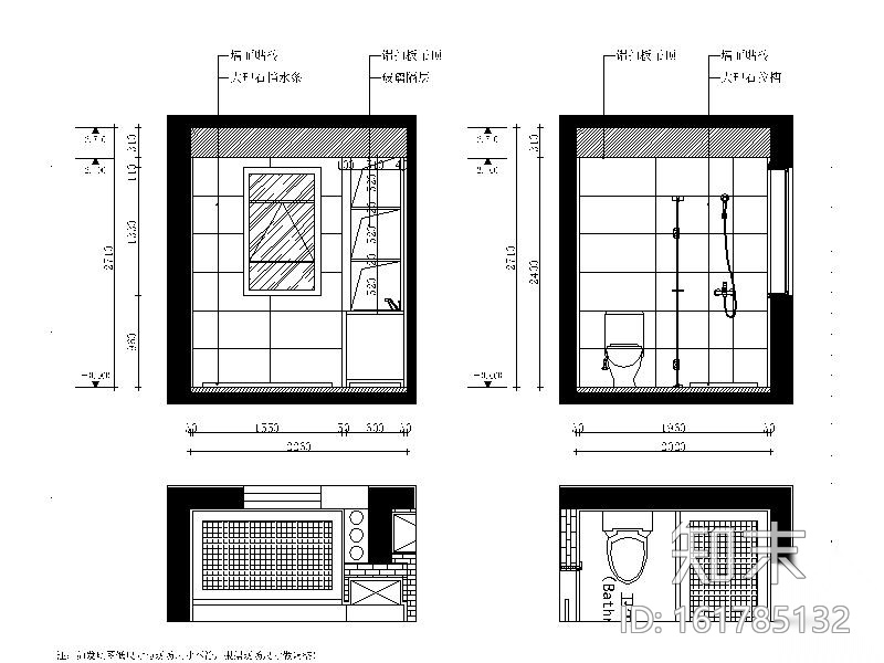 [浙江]新中式两居室设计施工图（含效果图）cad施工图下载【ID:161785132】