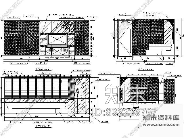 图块/节点KTV包厢立面图Ⅲcad施工图下载【ID:832226767】