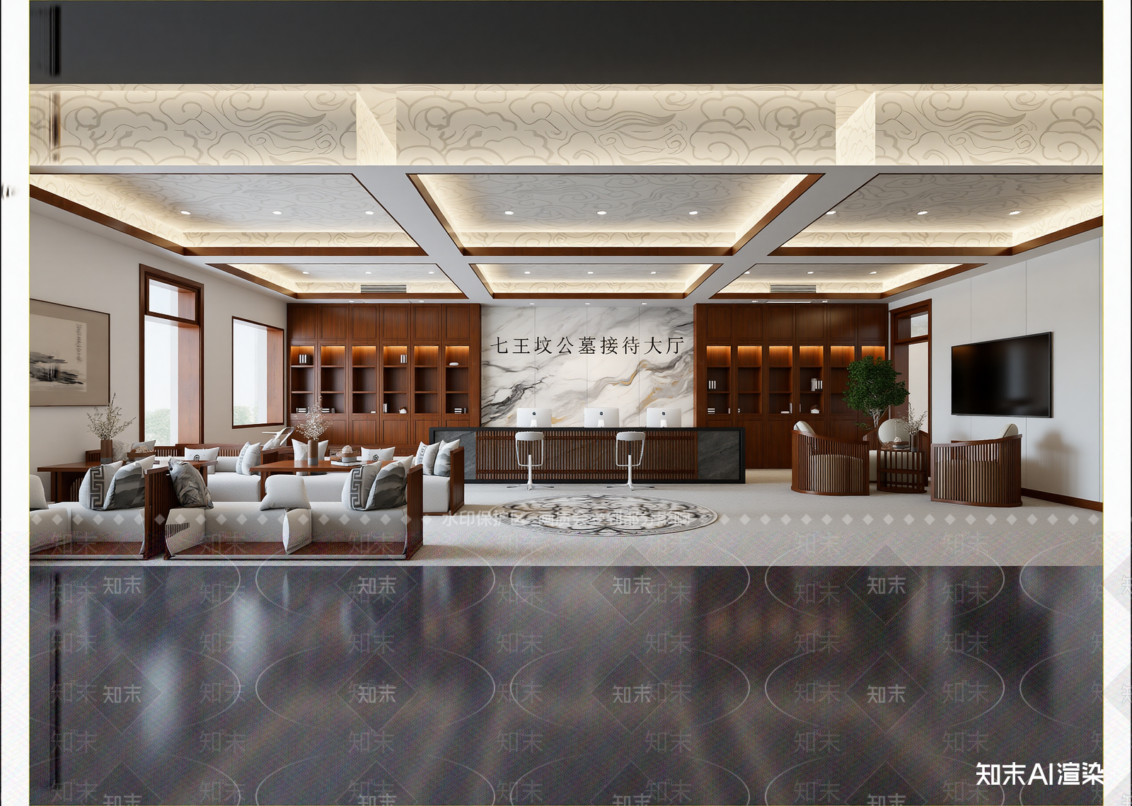新中式接待室3D模型下载【ID:1214578794】