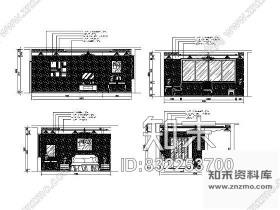 图块/节点欧式主卧室立面cad施工图下载【ID:832253700】