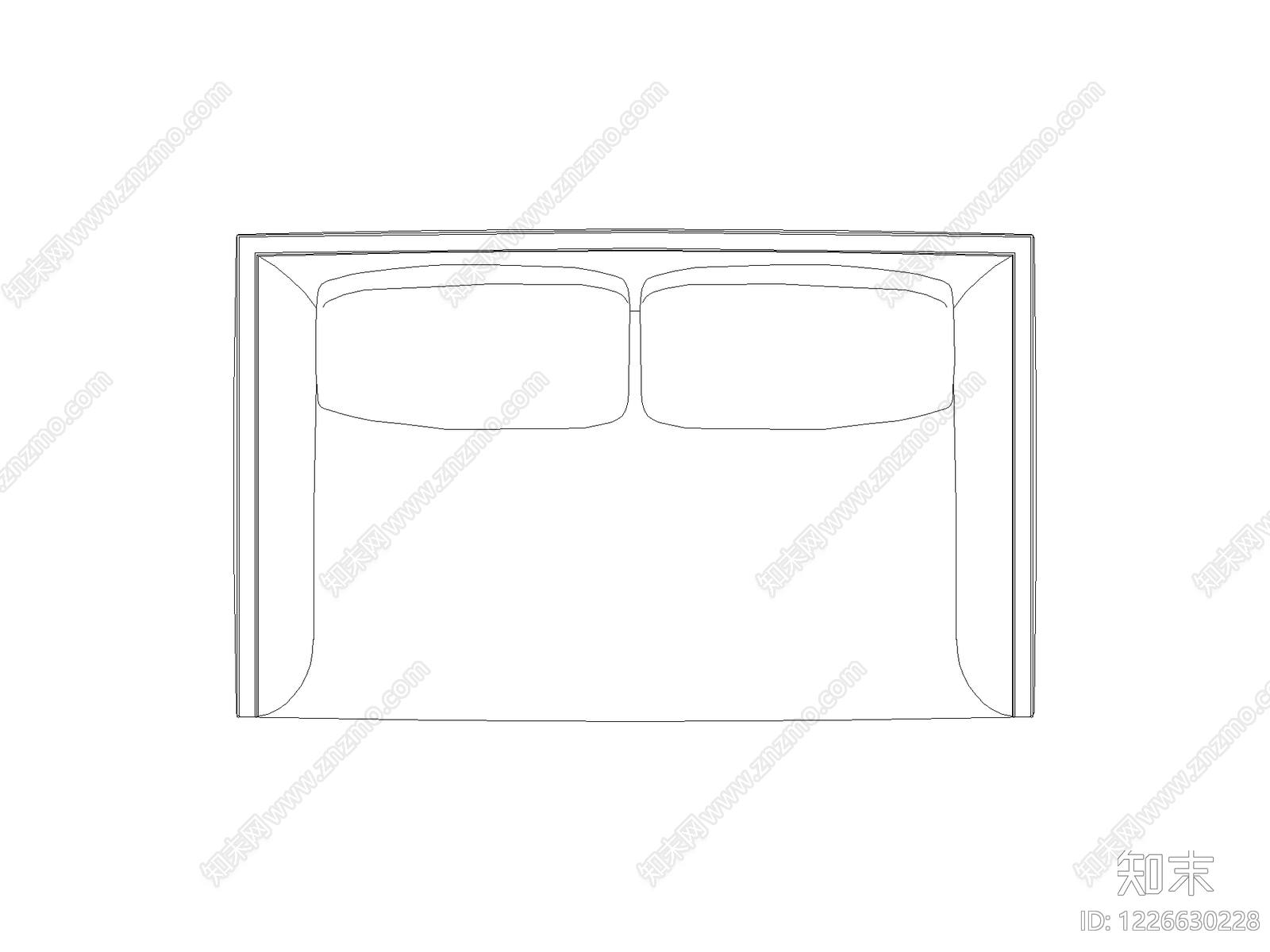 现代,意式床CAD图纸