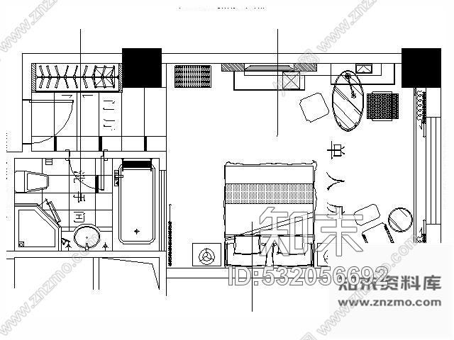 施工图哈尔滨某酒店标准单人房施工图cad施工图下载【ID:532056692】