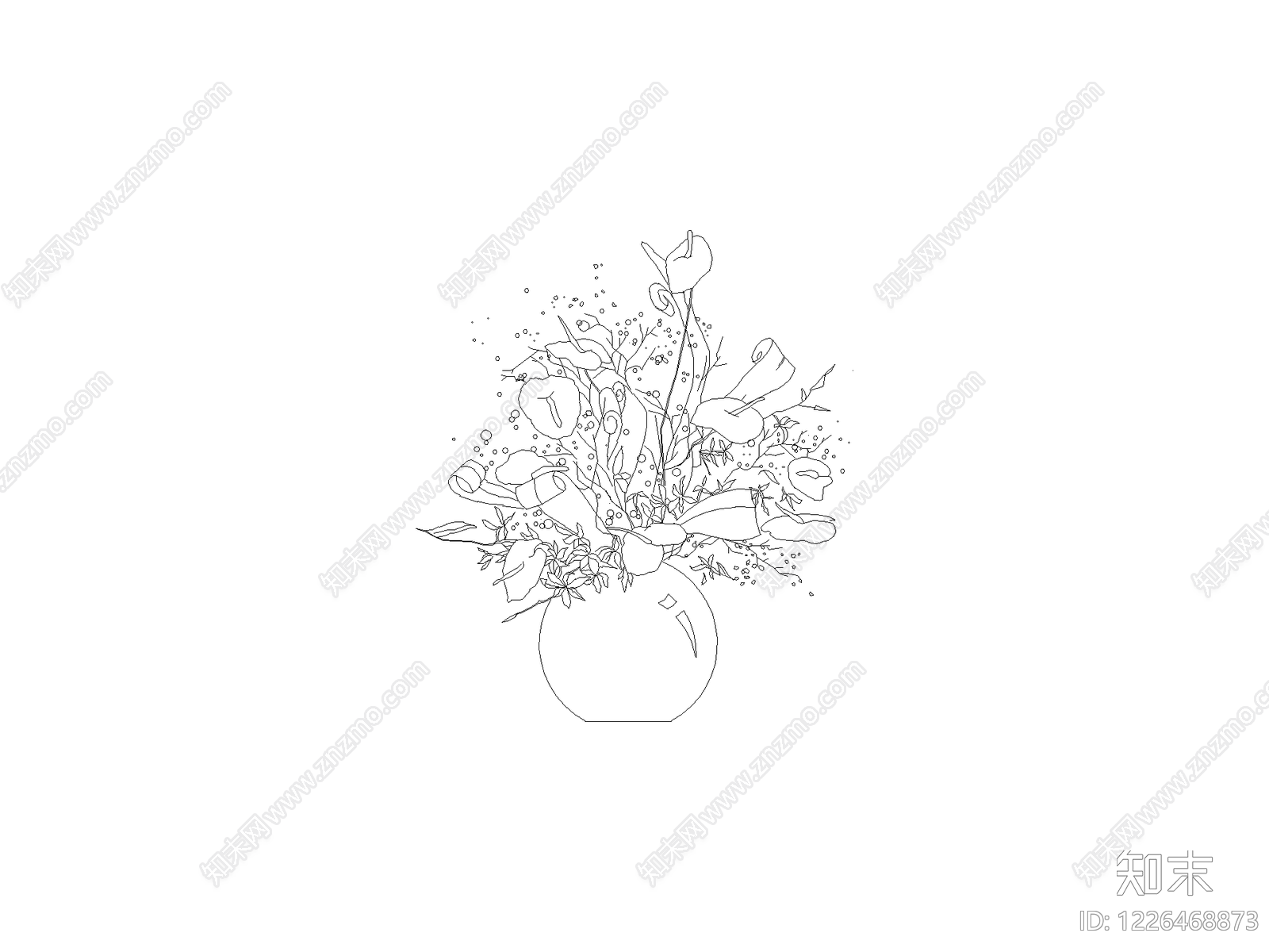 摆件cad施工图下载【ID:1226468873】