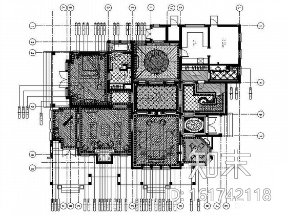 [上海]三层欧式豪华庄园别墅装修图（含效果）cad施工图下载【ID:161742118】