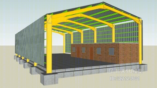 小型工厂SU模型下载【ID:822124081】