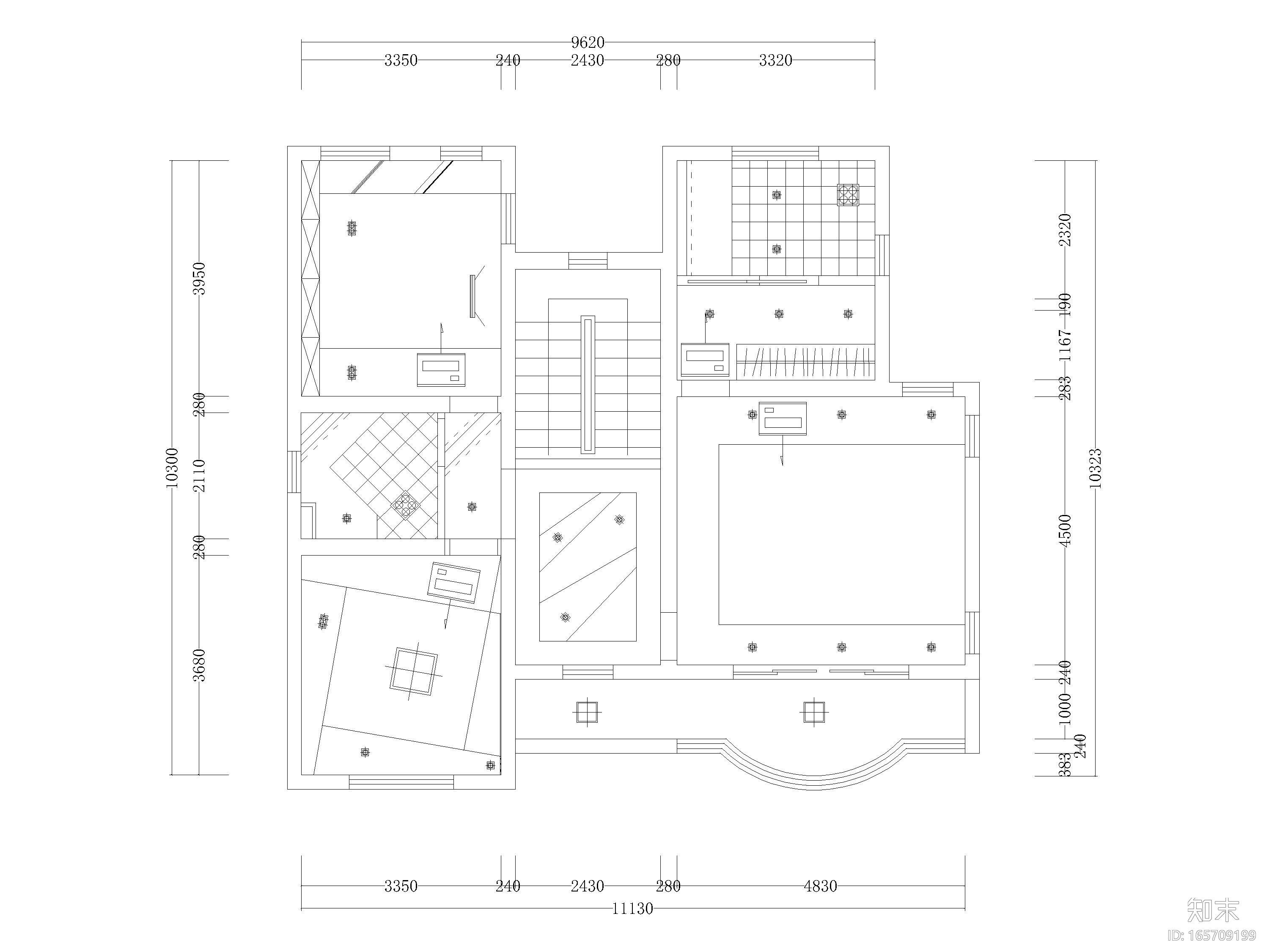 451㎡现代二层别墅室内装饰设计施工图cad施工图下载【ID:165709199】