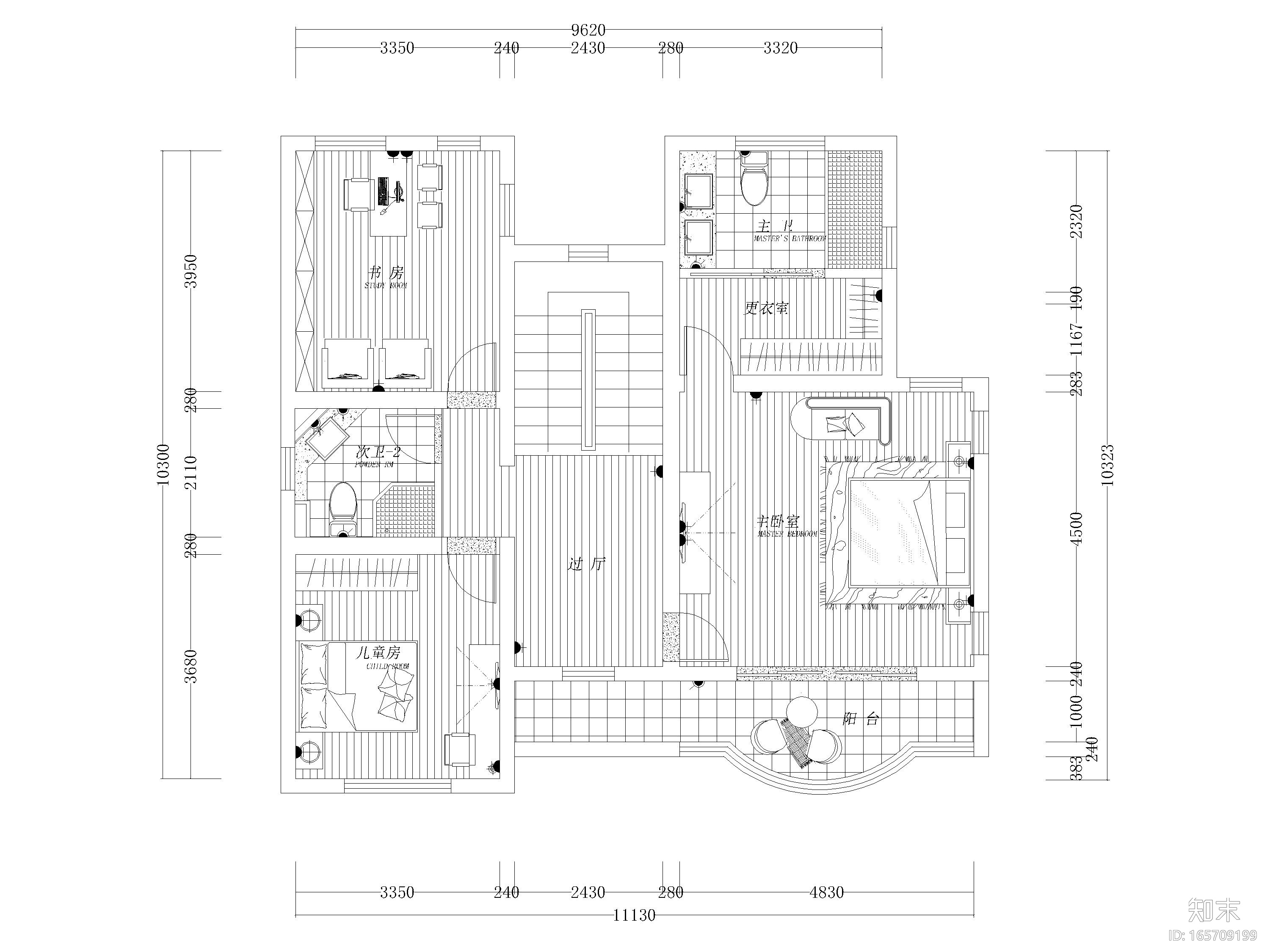 451㎡现代二层别墅室内装饰设计施工图cad施工图下载【ID:165709199】