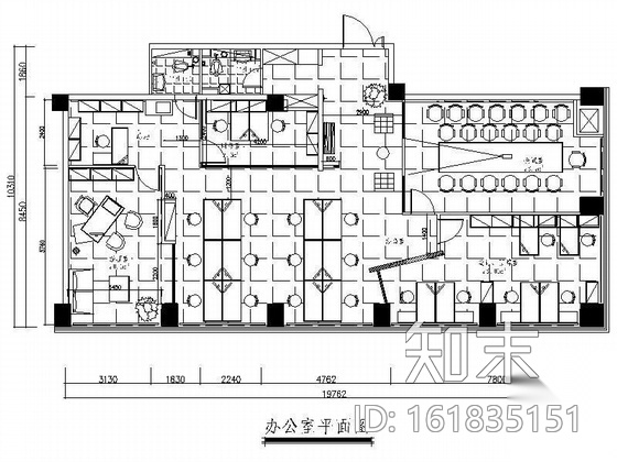 [西安]某办公空间装修图cad施工图下载【ID:161835151】