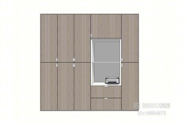 平开门衣柜SU模型下载【ID:16694873】