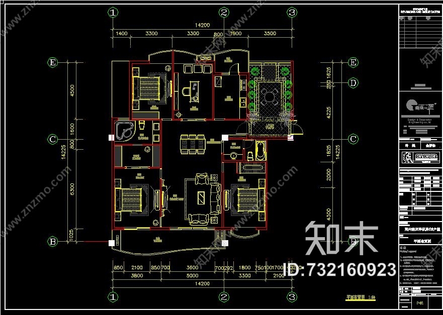 国广一叶-郑州燕庄曼哈顿G2户型样板间施工图cad施工图下载【ID:732160923】
