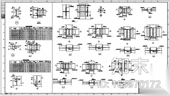 某梁柱连接节点及柱节点域补强详图施工图下载【ID:165970172】