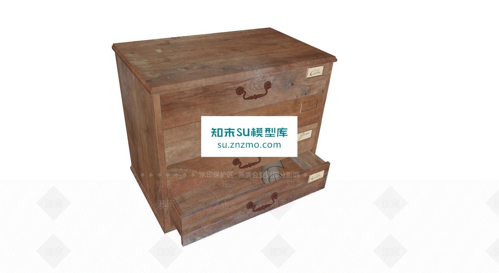 工业风抽屉柜SU模型下载【ID:161529296】