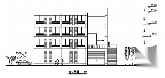某四层银行办公楼建筑方案图cad施工图下载【ID:151402132】