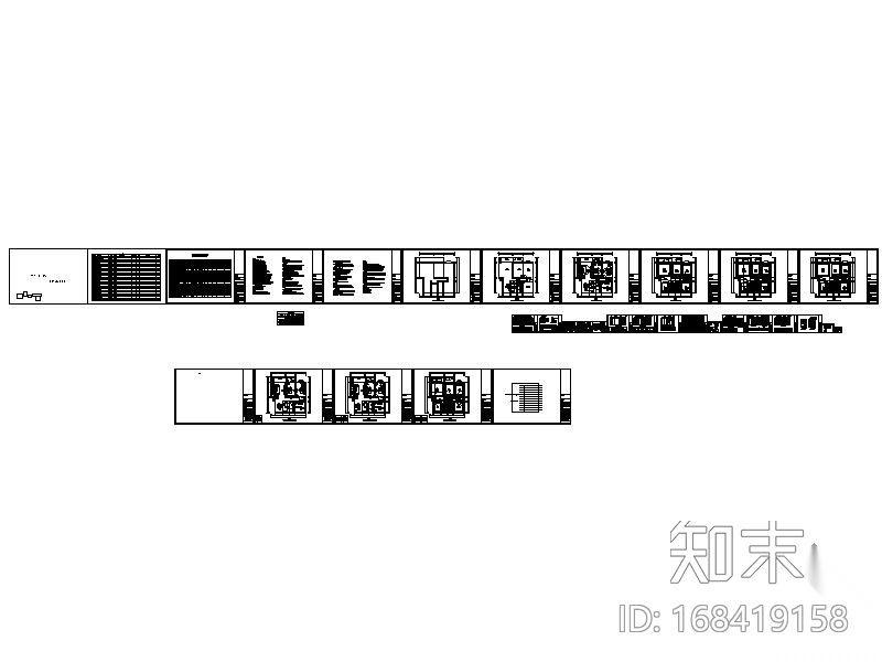 优雅三居室内装修图cad施工图下载【ID:168419158】