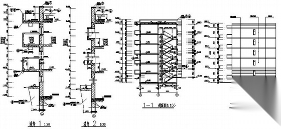 某五层住宅楼建筑方案图cad施工图下载【ID:149844167】