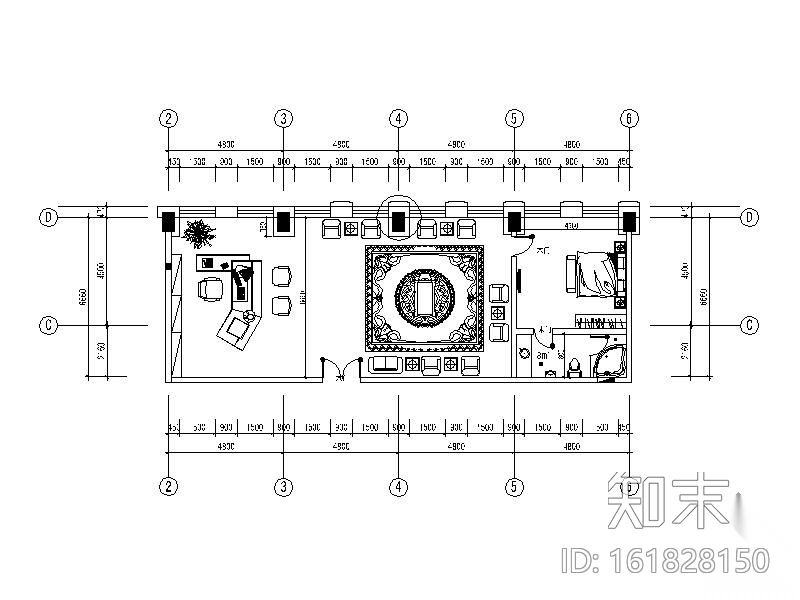 总经理办公室施工图cad施工图下载【ID:161828150】