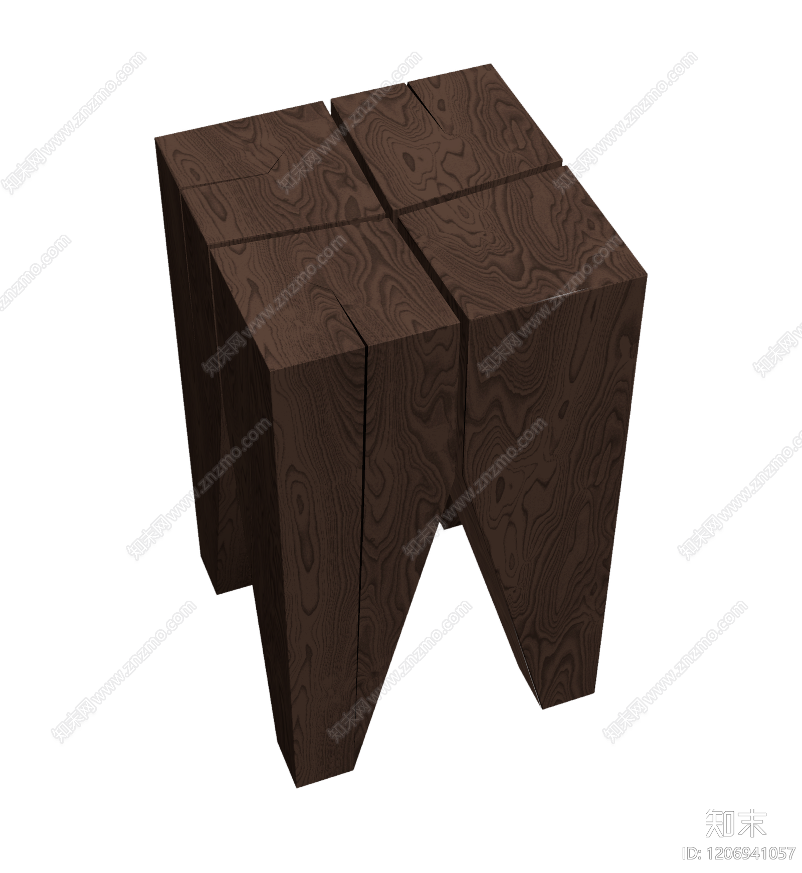 木纹造型凳3D模型下载【ID:1206941057】