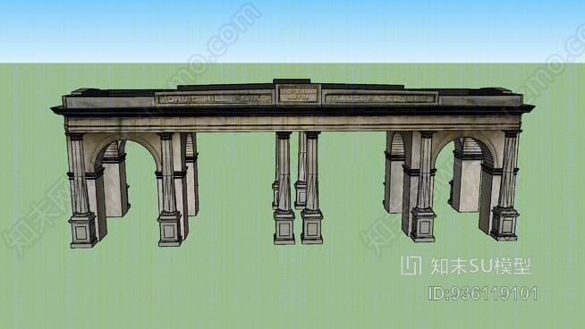 原来的德鲁伊山公园入口SU模型下载【ID:936119101】