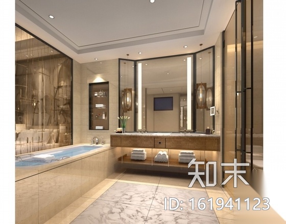 [江苏]高层连锁酒店客房装修CAD施工图（含效果）cad施工图下载【ID:161941123】