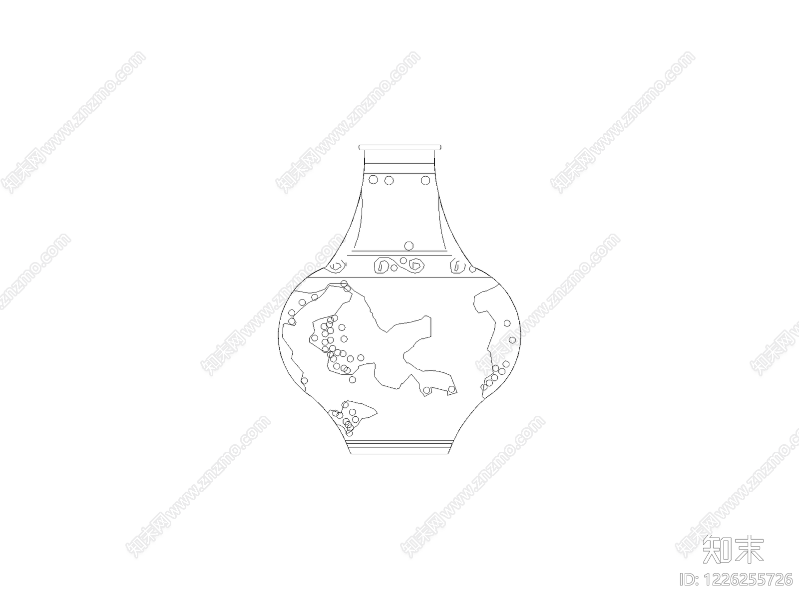陈设类立面挂画cad施工图下载【ID:1226255726】