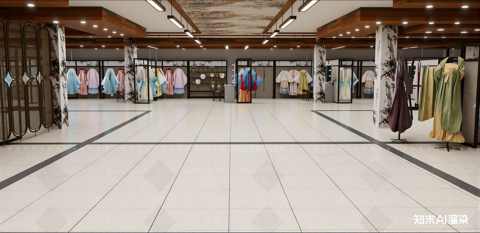 新中式服装店SU模型下载【ID:1215204913】