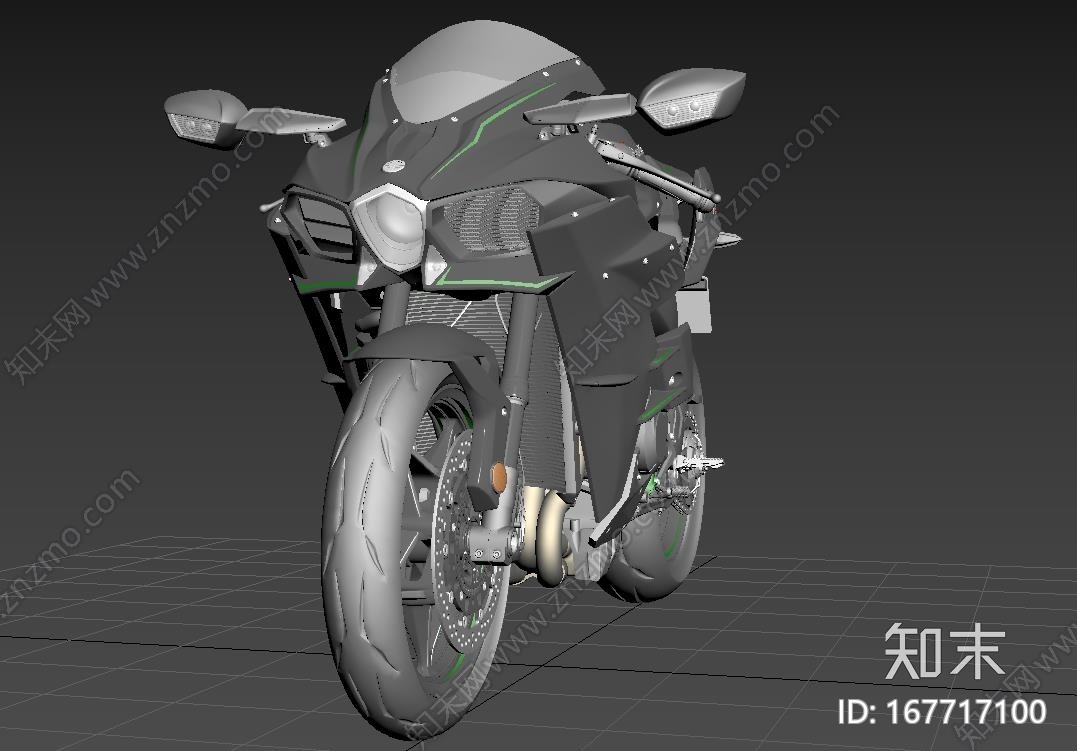 川崎忍者h2r摩托车CG模型下载【ID:167717100】
