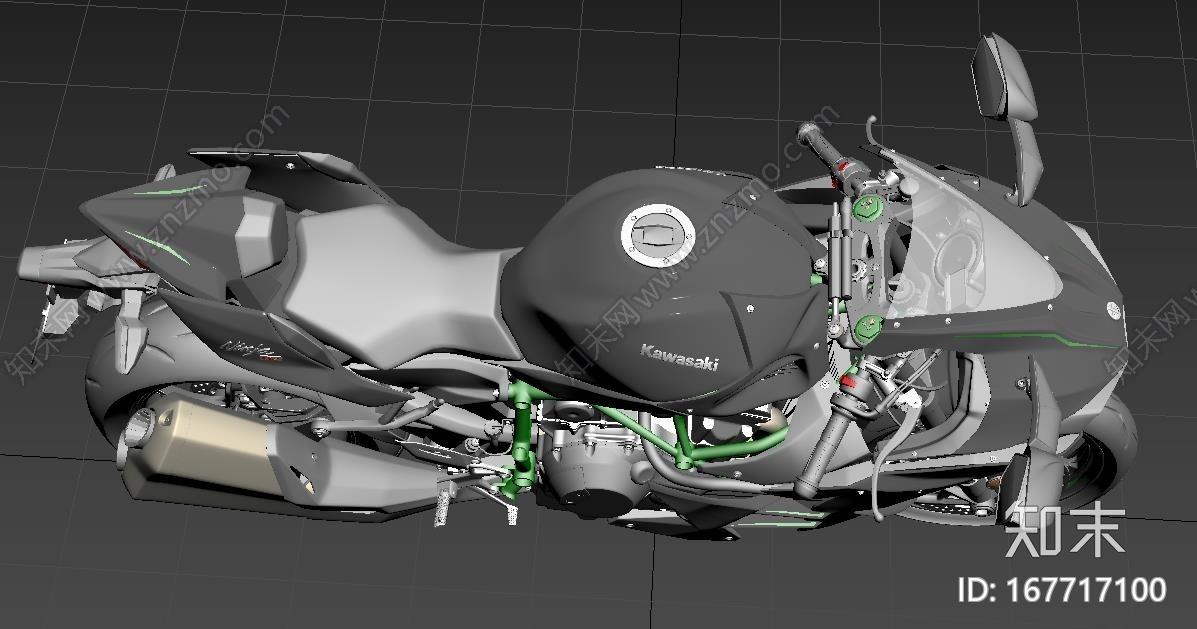 川崎忍者h2r摩托车CG模型下载【ID:167717100】